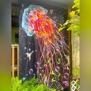 Psychedelic Jellyfish Tapestry